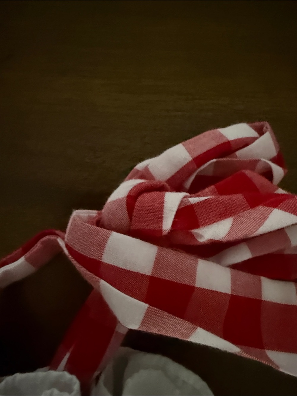 Stitchy Fish Red White and Blue Sundress with Red Gingham Tie Straps - Picture 5 of 6